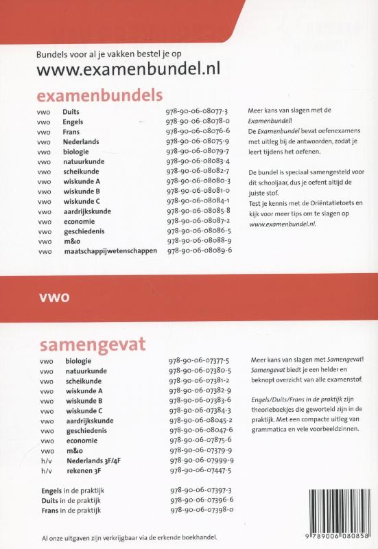 Achterkant van Vwo 2014/2015