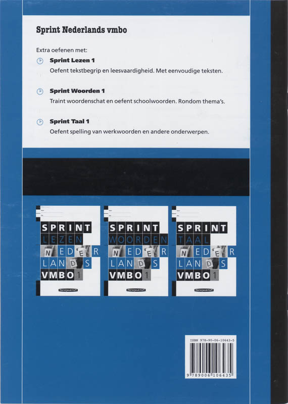Achterkant van Vmbo Extra lezen 1