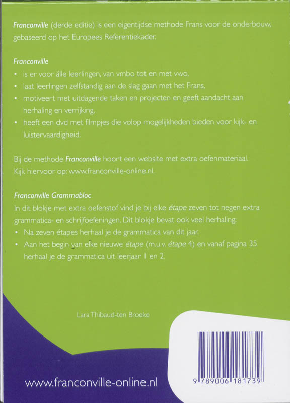 Achterkant van 3 Grammabloc VMBO