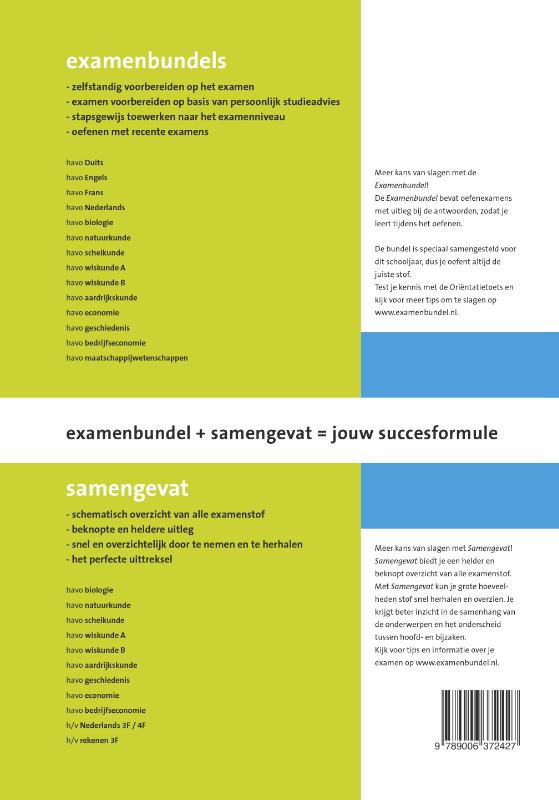 Achterkant van havo Bedrijfseconomie
