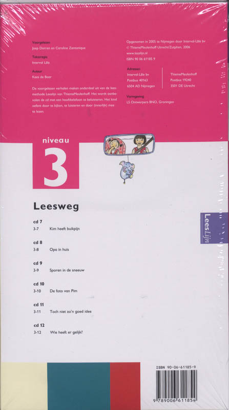 Achterkant van Leeslijn Nieuw Leesweg meelees cd's leesboeken 3
