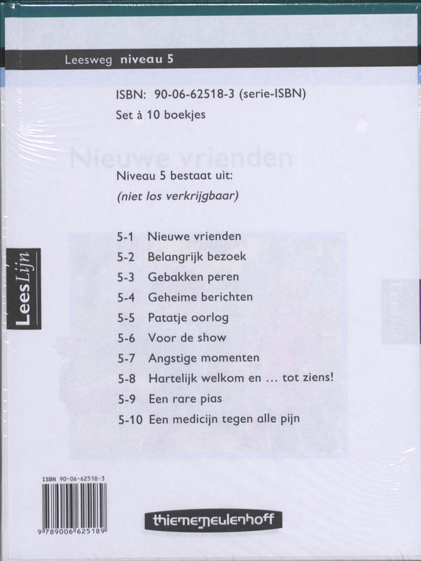 Achterkant van Leeslijn Nieuw Leesweg niveau 5 (set 10 boeken)