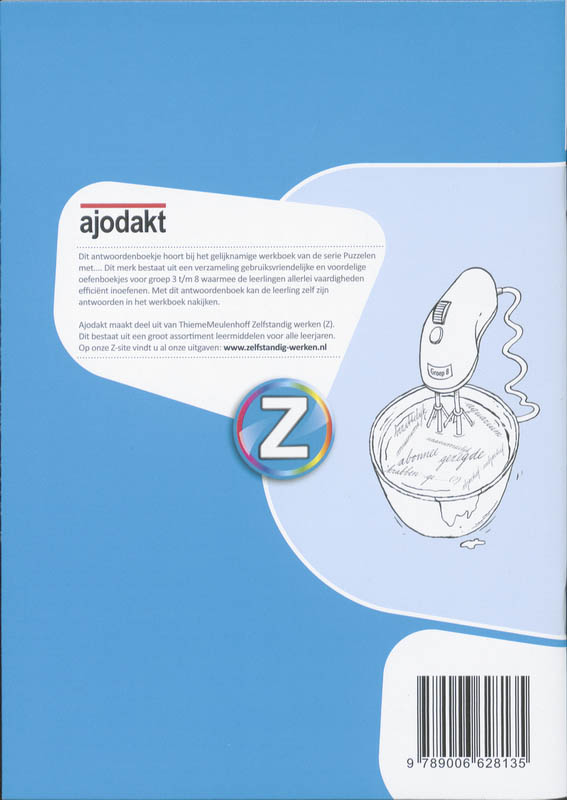 Achterkant van Ajodakt Puzzelen met Taalmix, Antwoorden gr 8
