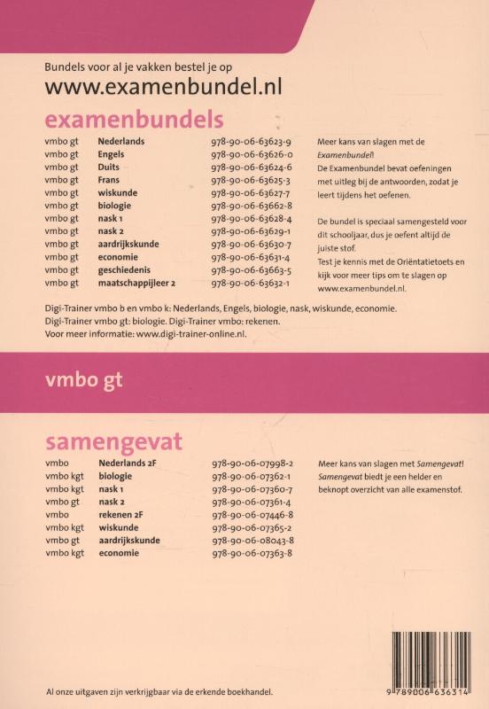 Achterkant van 2015/2016 vmbo-gt economie 2015/2016