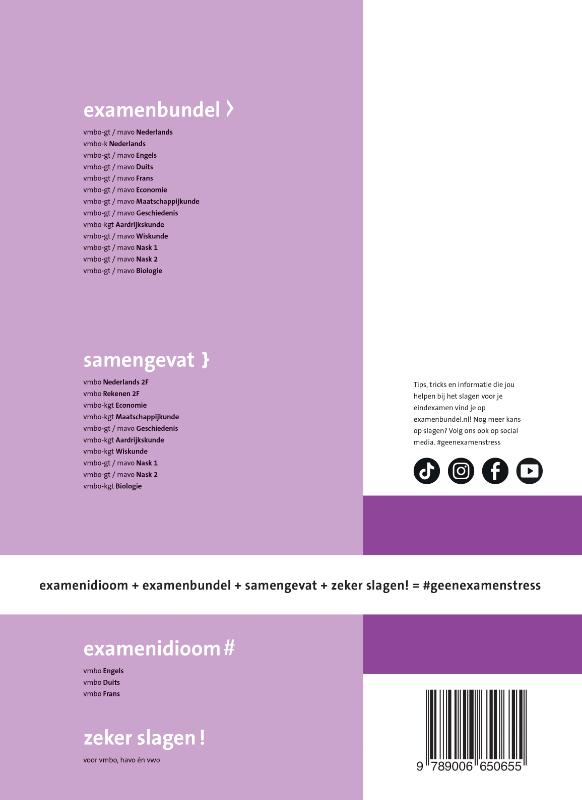 Achterkant van Examenbundel online + boek vmbo-gt/mavo Duits 2024/2025