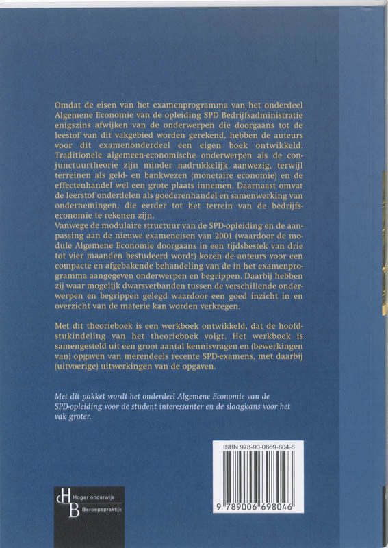 Achterkant van Algemene economie voor SPD
