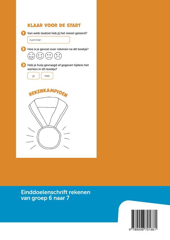 Achterkant van Einddoelenschrift rekenen groep 6 - Klaar voor de start (van groep 6 naar 7)(set a 5 ex)