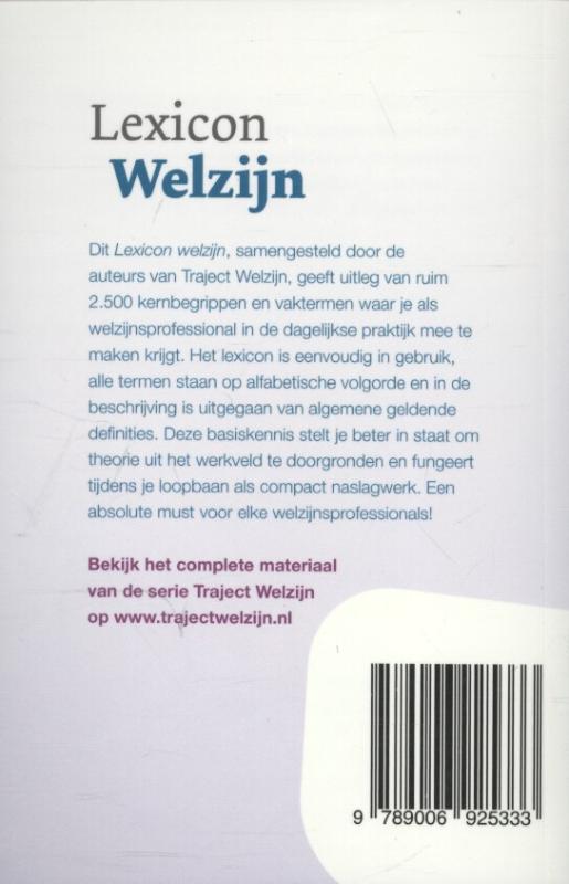 Achterkant van Lexicon welzijn