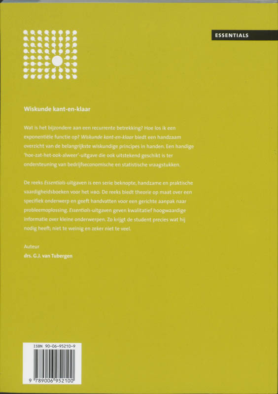 Achterkant van Wiskunde kant-en-klaar