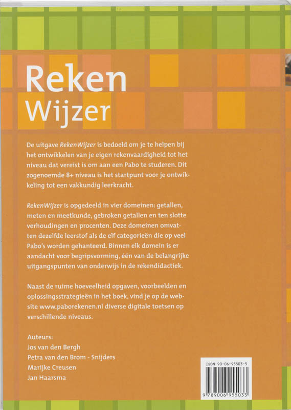 Achterkant van RekenWijzer