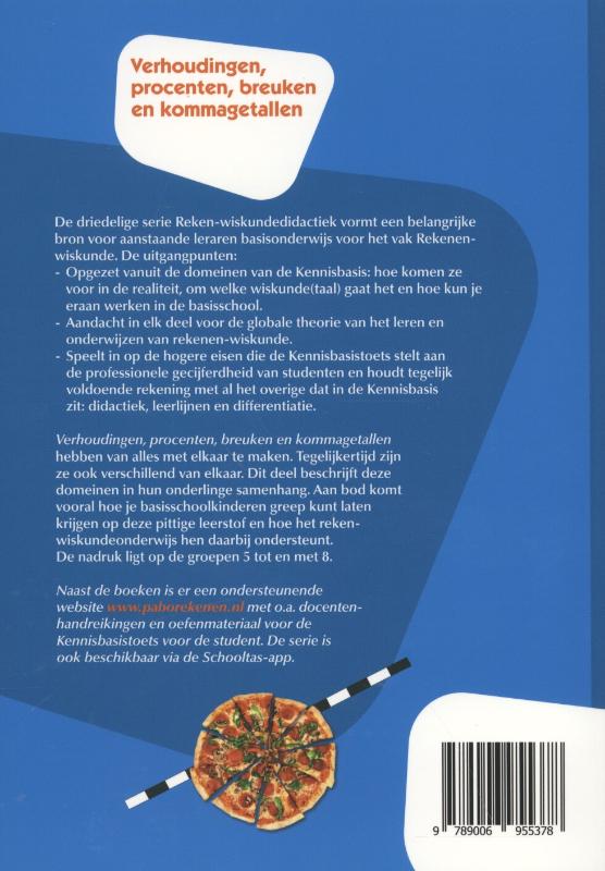 Achterkant van Verhoudingen, procenten, breuken en kommagetallen