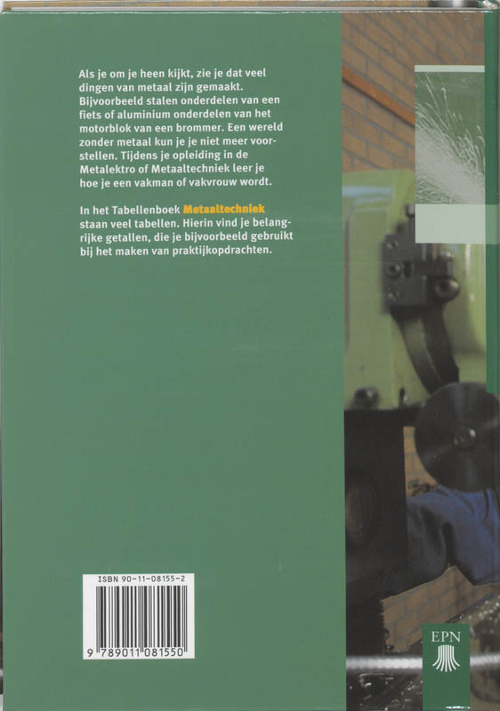 Achterkant van Metaaltechniek tabellenboek