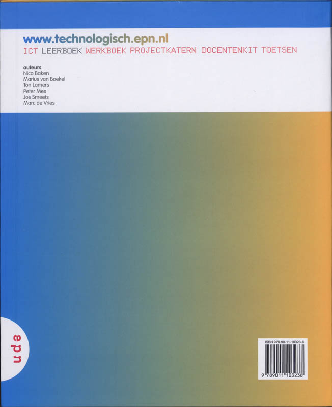 Achterkant van leerboek-A
