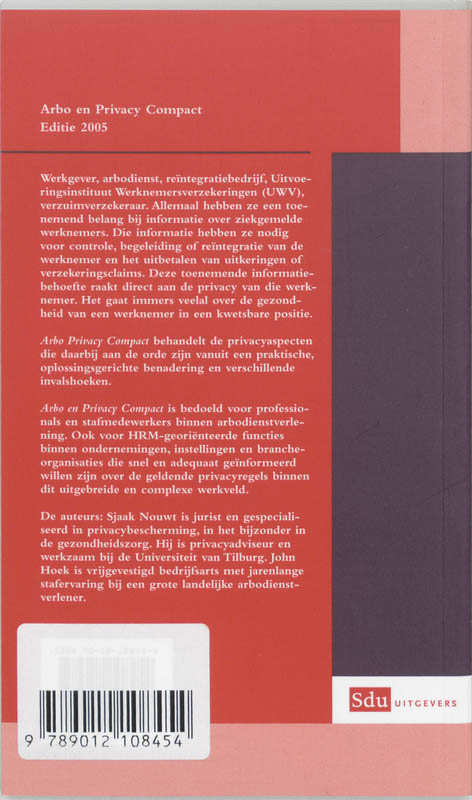 Achterkant van Arbo en Privacy Compact