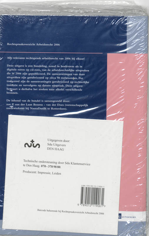 Achterkant van Rechtspraakoverzicht Arbeidsrecht 2006