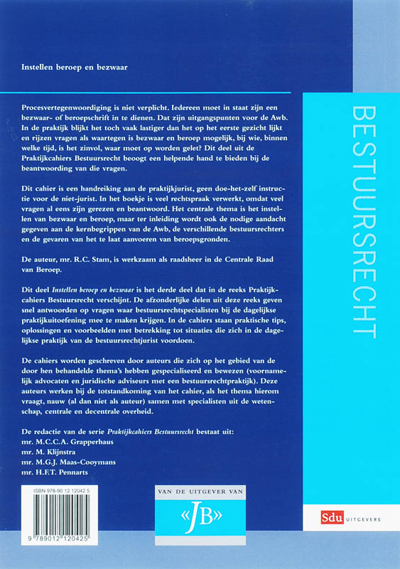 Achterkant van Instellen beroep en bezwaar