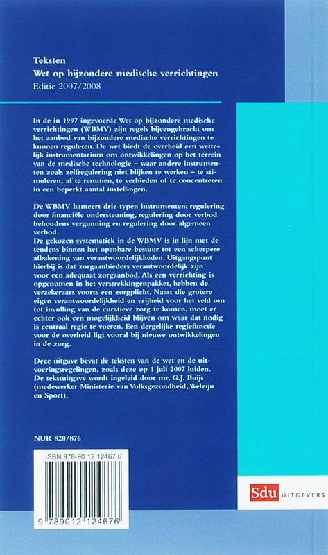 Achterkant van Teksten wet bijzondere medische verrichtingen