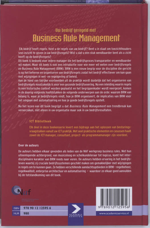 Achterkant van Uw bedrijf geregeld met Business Rule Management