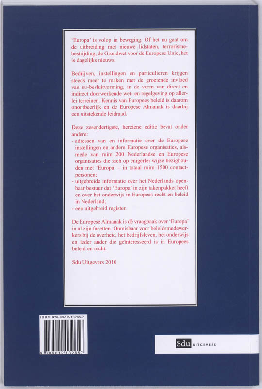 Achterkant van Europese Almanak 2010