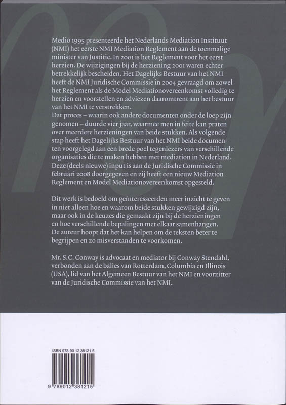 Achterkant van Het NMI Reglement 2008
