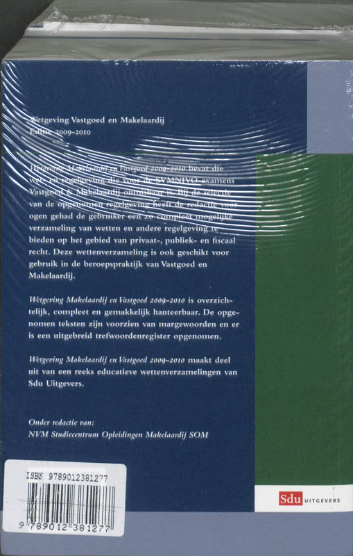 Achterkant van Wetgeving Vastgoed & Makelaardij 2009-2010