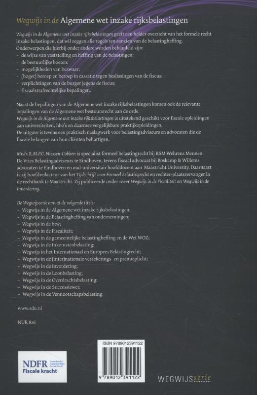 Achterkant van Wegwijs in de algemene wet inzake rijksbelastingen.