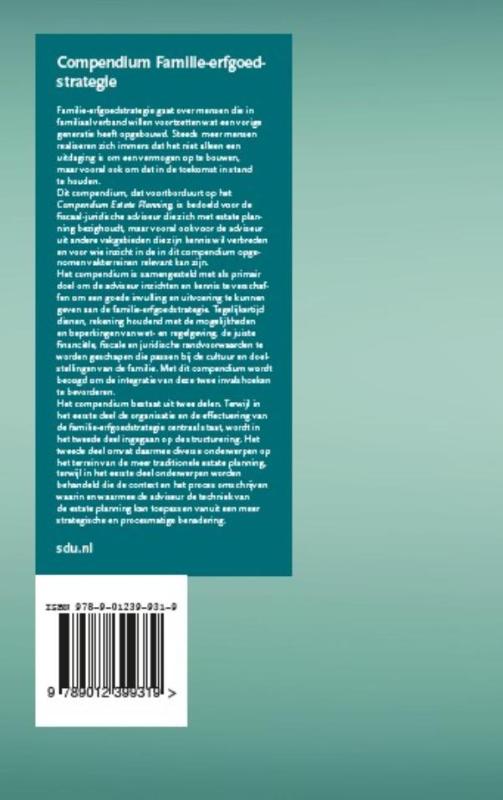 Achterkant van Compendium Familie-erfgoedstrategie