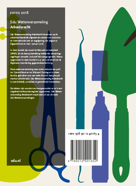 Achterkant van Sdu Wettenverzameling Arbeidsrecht. Editie 2018