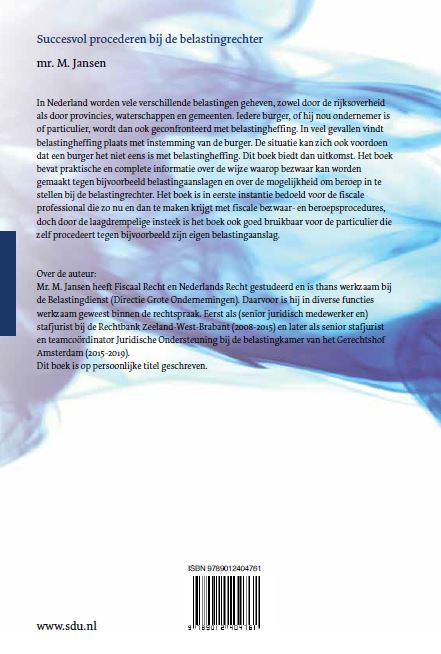 Achterkant van Succesvol procederen bij de belastingrechter