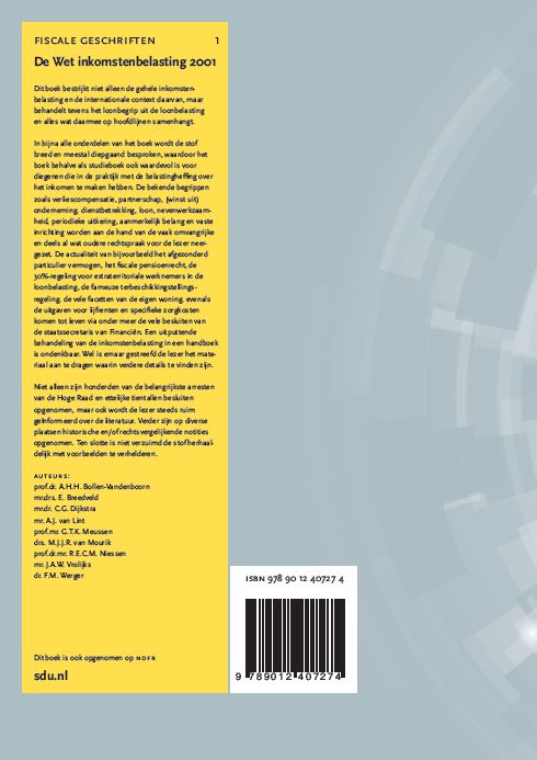 Achterkant van De Wet Inkomstenbelasting 2001, Editie 2021
