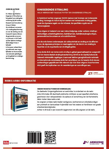 Achterkant van Ioniserende straling 3e editie