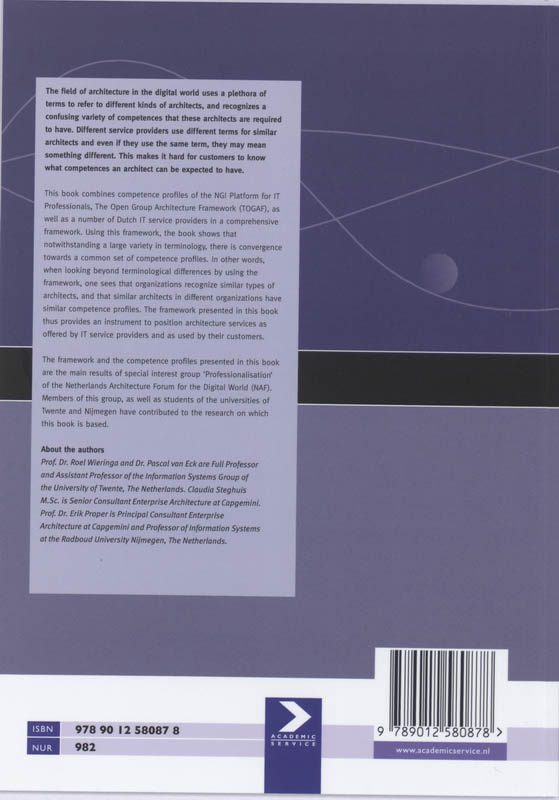 Achterkant van Compentences of IT Architects
