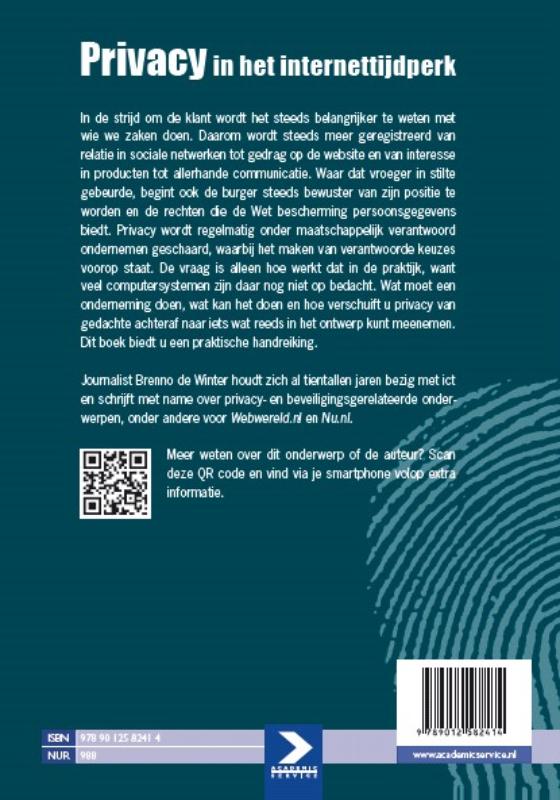 Achterkant van Privacy in het internettijdperk