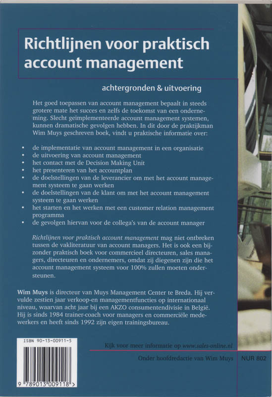 Achterkant van Richtlijnen voor praktische account management