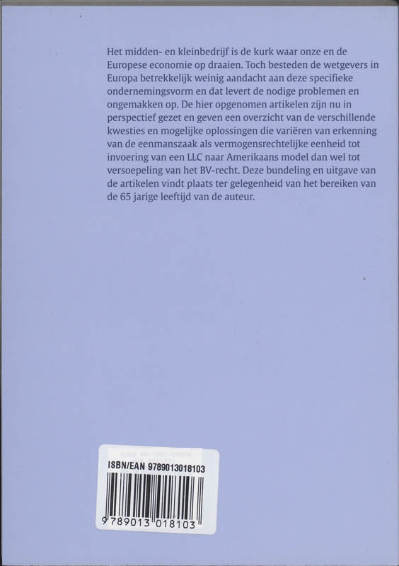 Achterkant van Verdringt de Ltd de BV in het MKB?