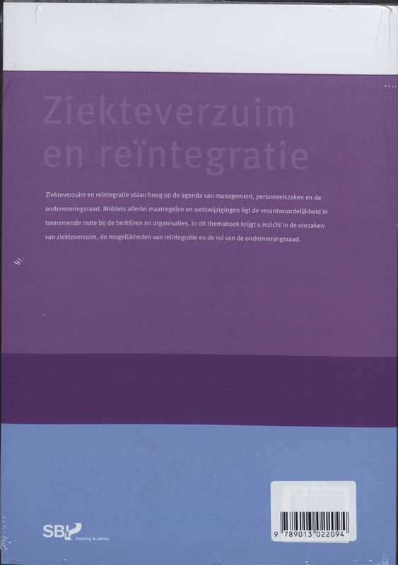 Achterkant van Ziekteverzuim en reïntegratie