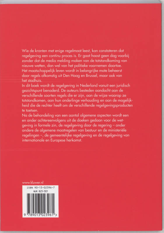 Achterkant van Regelgeving in Nederland