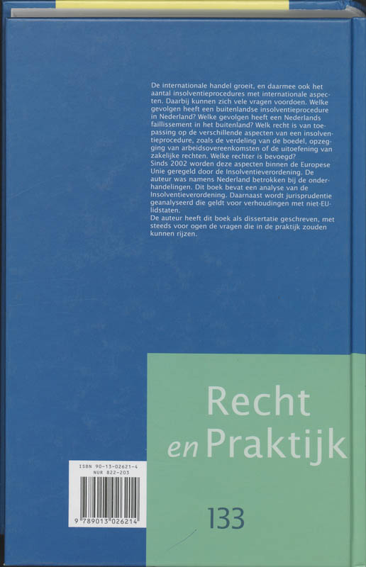 Achterkant van Insolventie in het internationaal privaatrecht