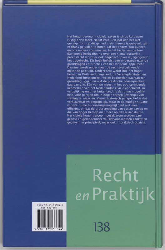 Achterkant van Het civiele hoger beroep