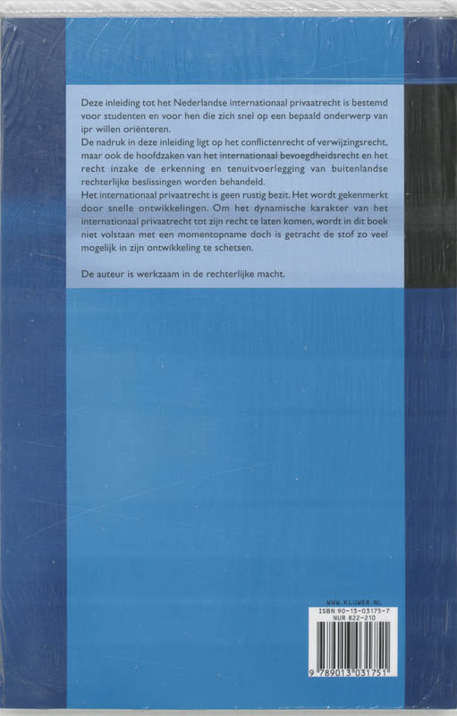 Achterkant van Inleiding tot het Nederlandse Internationaal Privaatrecht