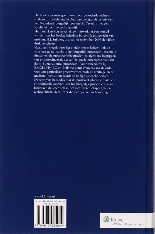 Achterkant van Nederlands burgerlijk procesrecht