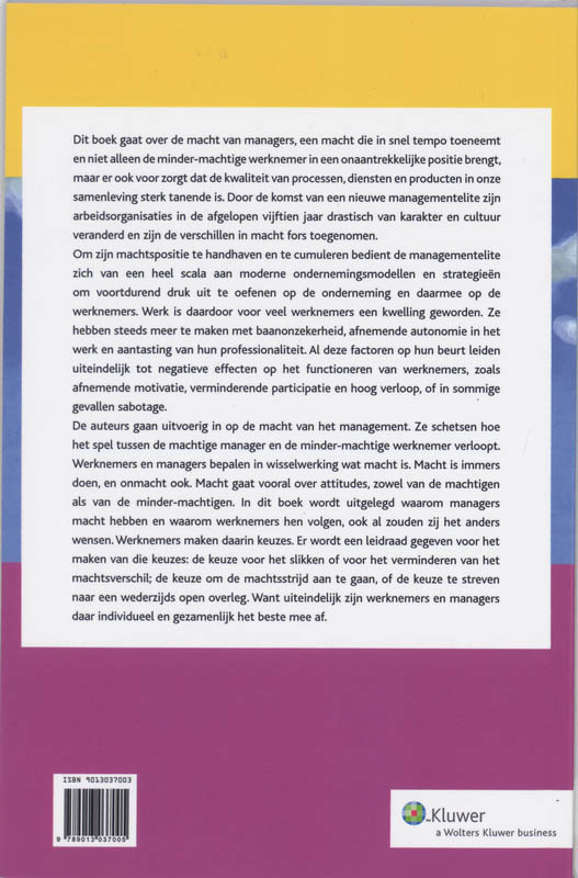 Achterkant van De machteloze werknemer