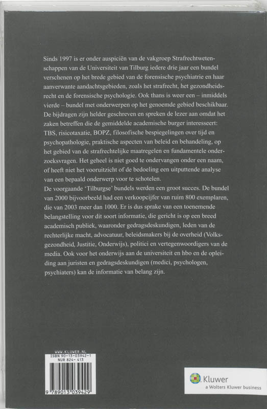 Achterkant van Capita selecta van de Forensische Psychiatrie anno 2006