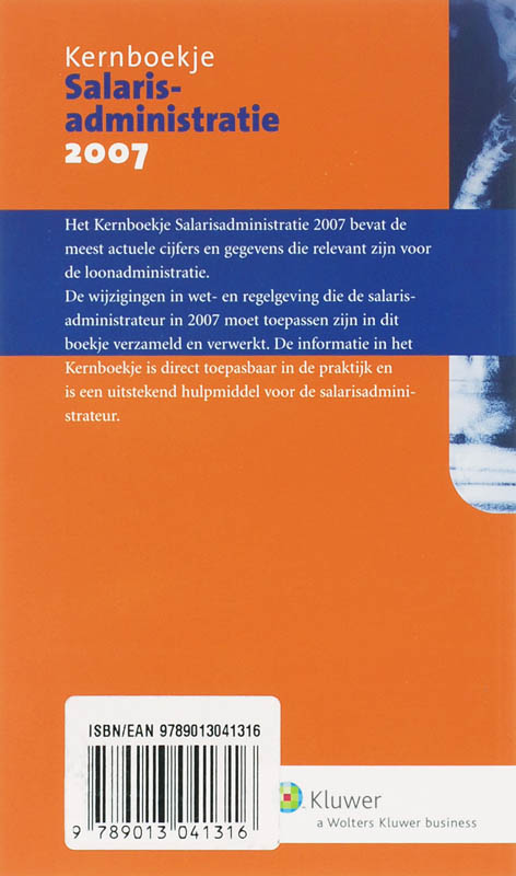 Achterkant van Kernboekje Salarisadministratie