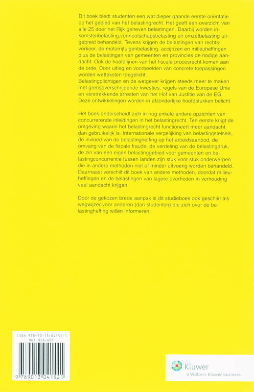 Achterkant van Belastingrecht in Hoofdlijnen