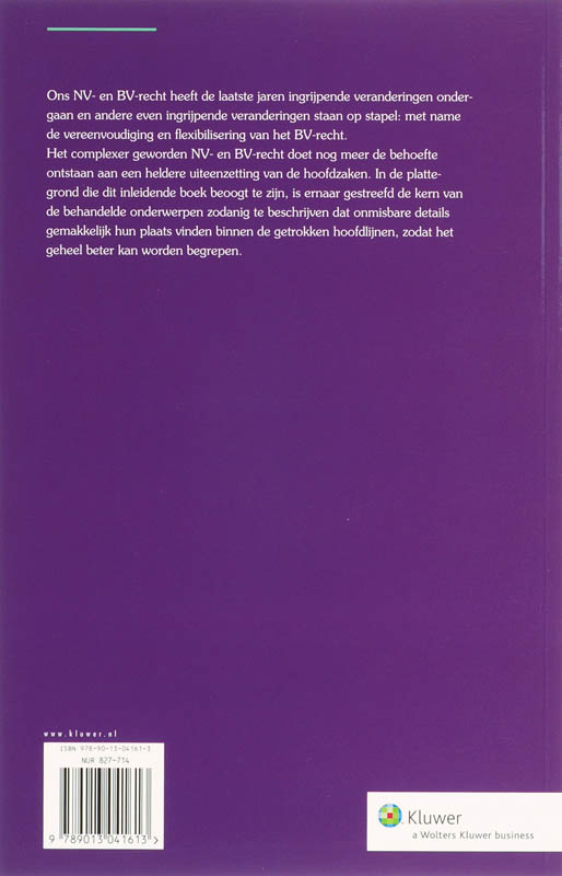 Achterkant van Hoofdzaken NV en BV