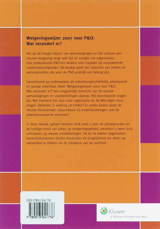 Achterkant van Wetgevingswijzer 2007 voor P&O: Wat verandert er?