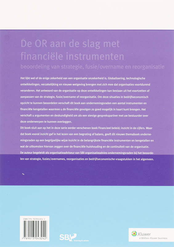 Achterkant van De OR aan de slag met financiele instrumenten