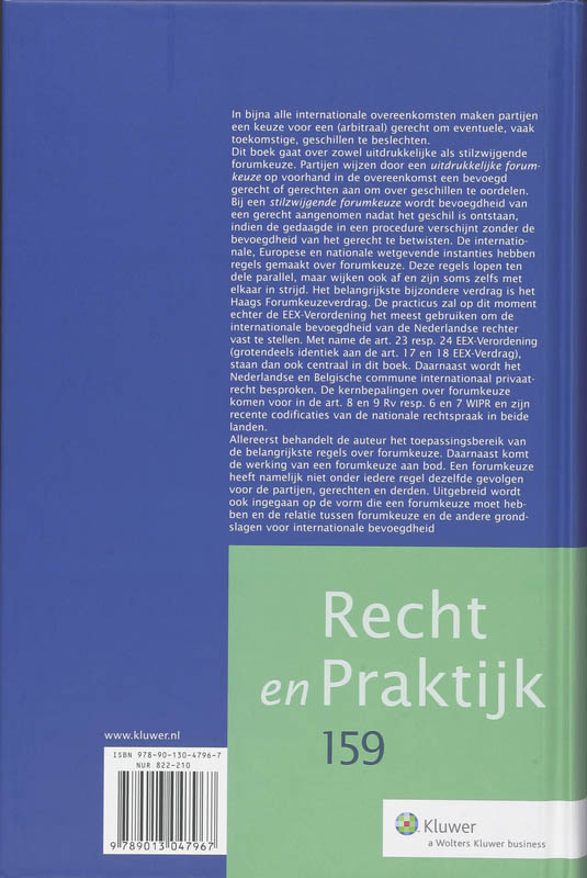 Achterkant van Forumkeuze in het Nederlandse internationaal privaatrecht