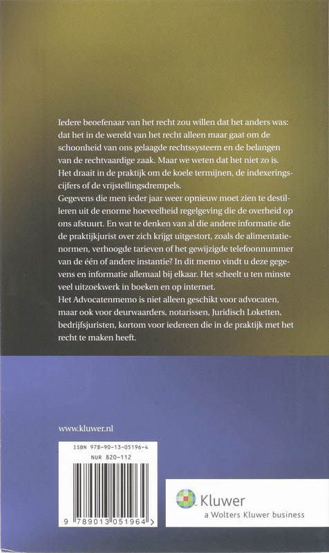 Achterkant van Advocatenmemo